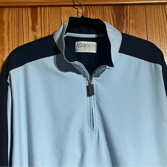 ASHWORTH Weather Systems Men's Quarter Zip Golf Windbreaker NANOTEX - Picture 3 of 14